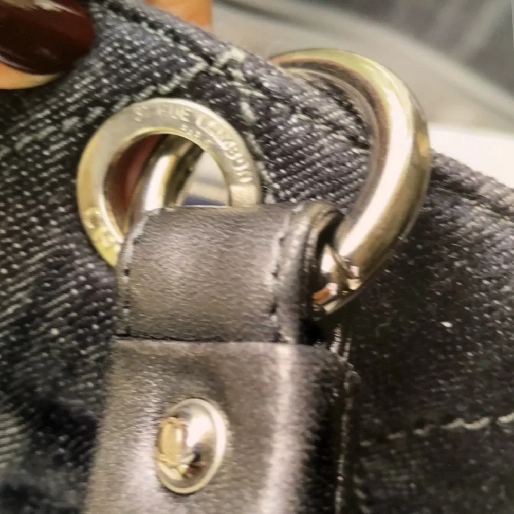 - Chanel black quilted denim timeless cc tote bag